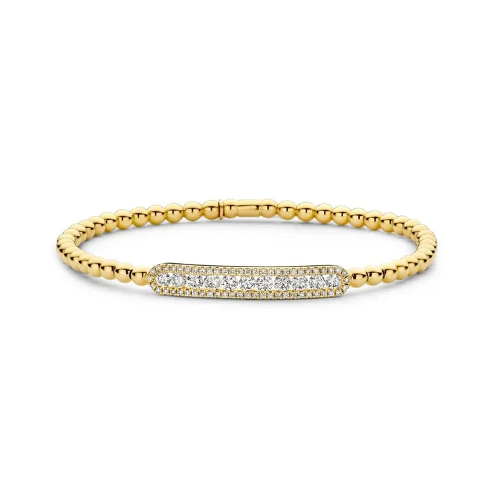 0.92ctw, 18K Yellow Gold Tresore Stretch Bracelet