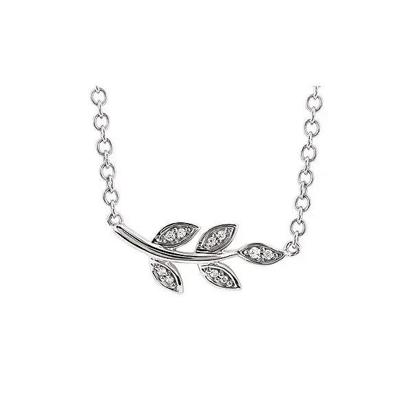 .04 Ctw Diamond Leaf Fashion Pendant In 10K Gold