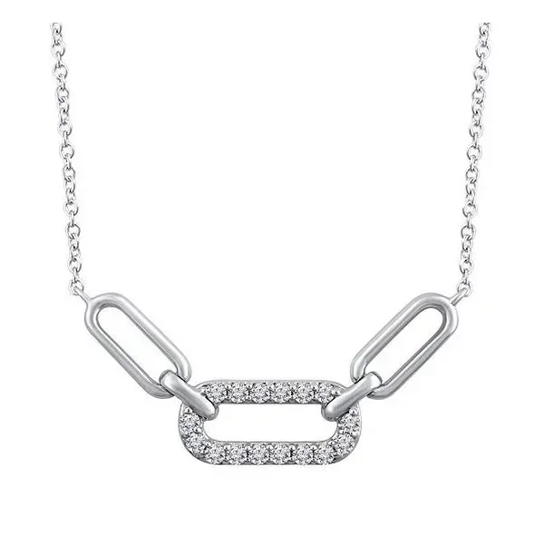 1\/6 Ctw Diamond Paperclip Necklace In Sterling Silver