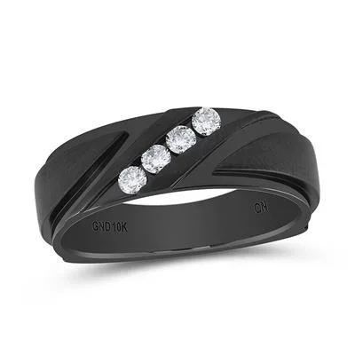10K 1/4CTW-DIA CN MENS MACHINE SET BAND