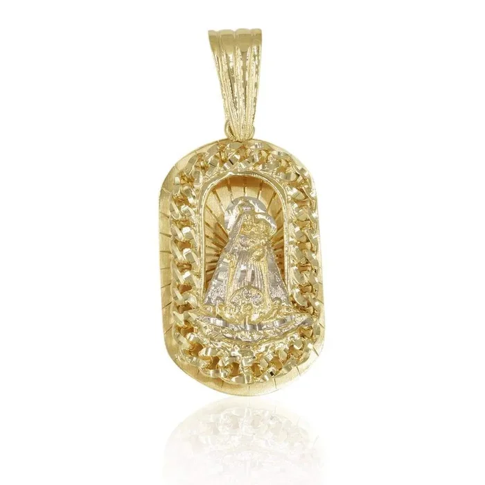 10K Our Lady of el Cobre 3D Gold Pendant