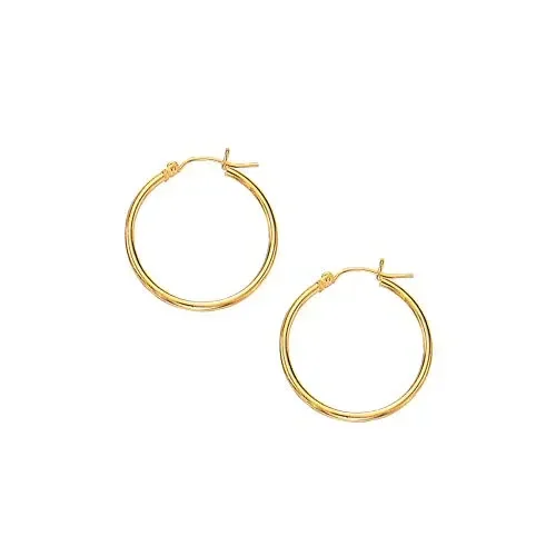 10k Yellow Gold Hoop Earrings – 1.2gr, 2x25mm, (3/32″ x 1″)