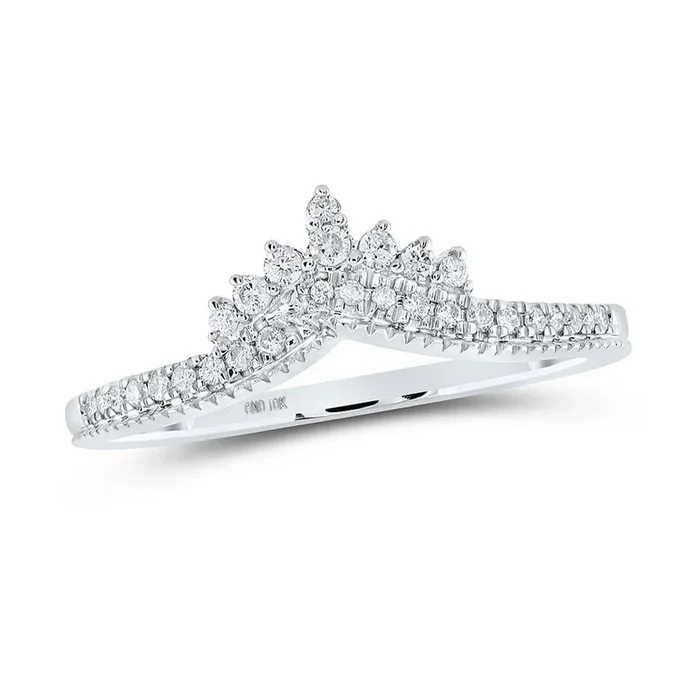 10kt White Gold Womens Round Diamond Enhancer Wedding Band 1/6 Cttw