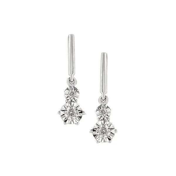 14k WG Dangle Earrings CTW: 0.15