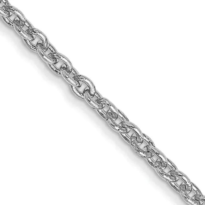 14K White Gold 16 inch 1.4mm Forzantine Cable with Lobster Clasp Chain