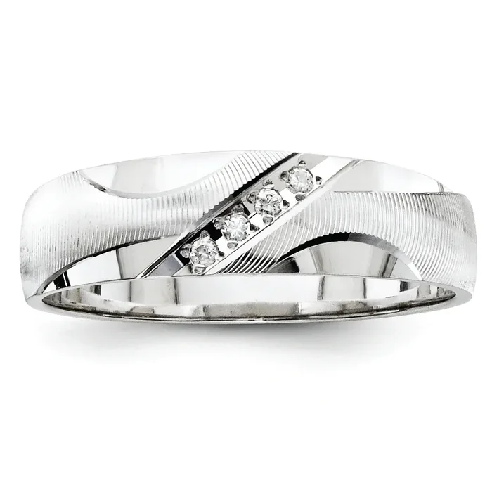 14K White Gold Men’s Band (Trio) Mounting – 10
