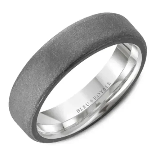 14K White Gold With Brushed Grey Tantalum