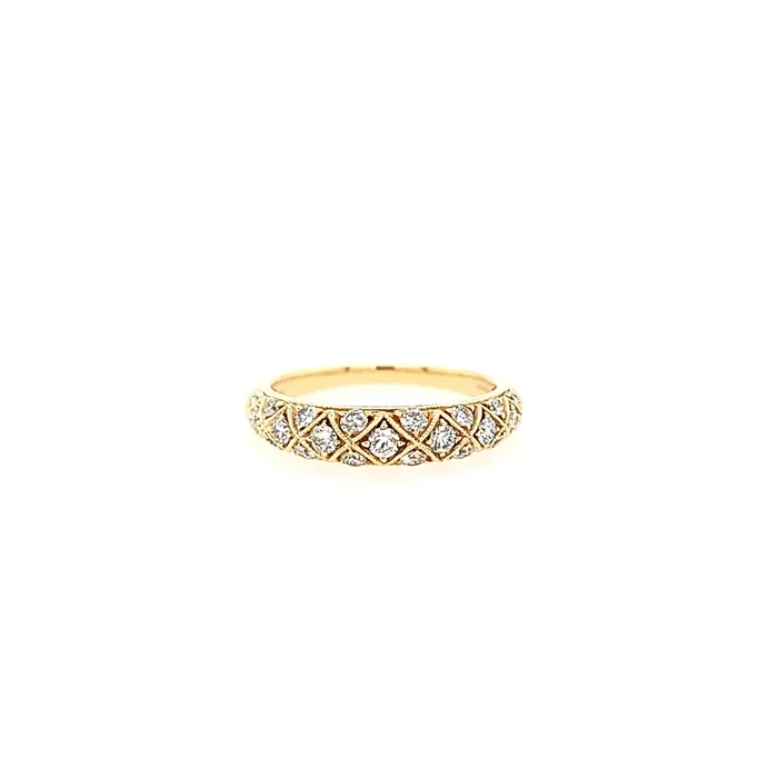 14k Yellow Gold Diamond Pod Ring (I2837)