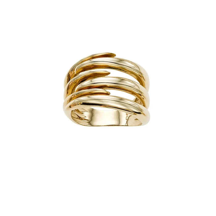 14K Yellow Gold Interlocking Ring, Size 7