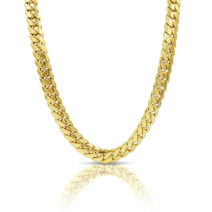 14mm Cuban Link Chain in 10K Solid Gold