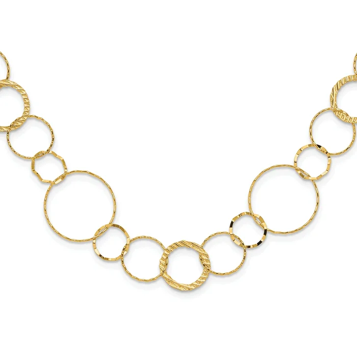 18 Inch 14K Yellow Combo Circle Chain Necklace