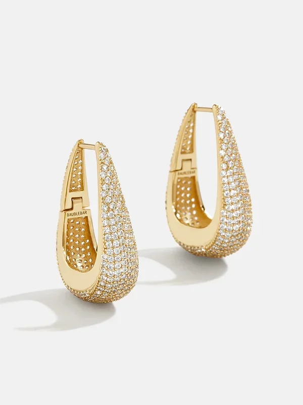 18K Gold Gracie Earrings – Gold/Pavé