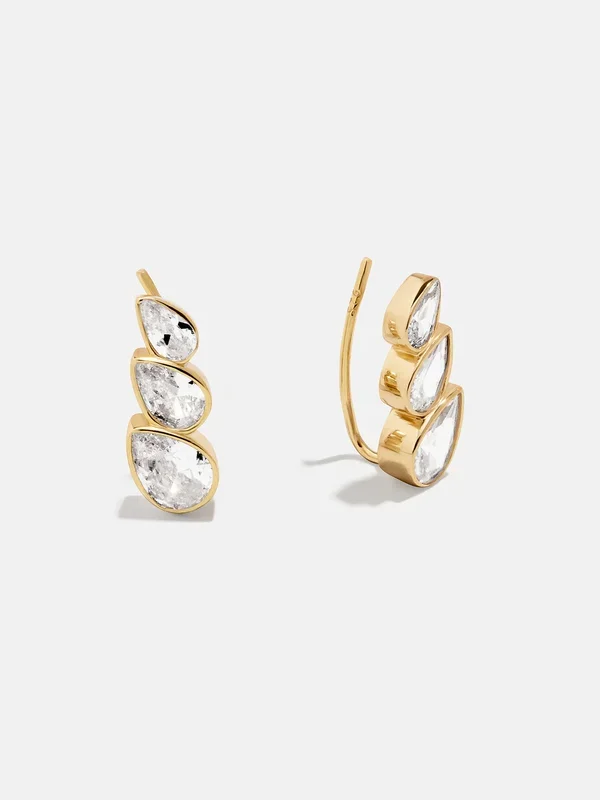 18K Gold Victoria Earrings – Gold/Pavé
