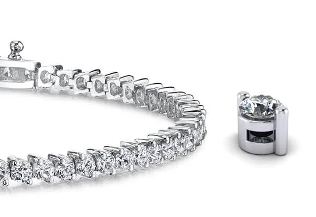 2 Prong Set Round Diamond Tennis Bracelet with 2.98 ct.(finished) 2.2mmWatch