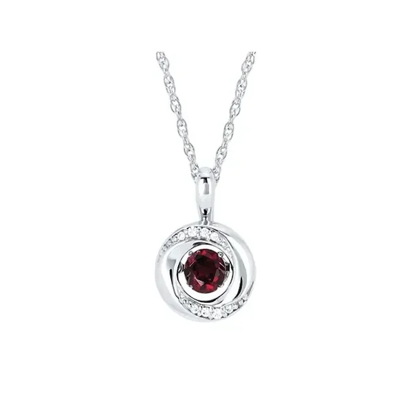 3\/8 Ctw. Garnet & Diamond Knot Pendant Necklace in Sterling Silver