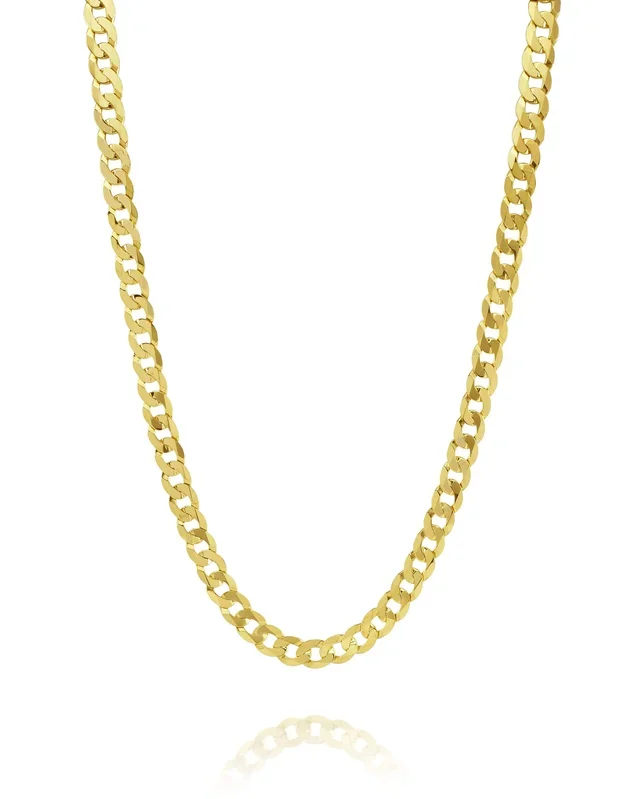 4.6mm Flat Curb Link Chain in 10K Yellow Gold