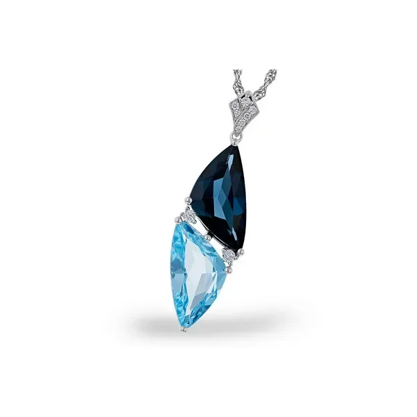 6.97tgw Blue Topaz Pendant in 14k White Gold