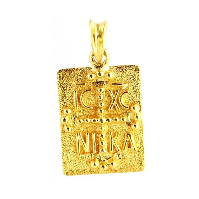 “Konstantinato ” Rectangular Gold Medallion