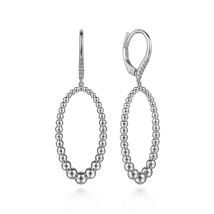 925 Sterling Silver Bujukan White Sapphire Drop Earrings