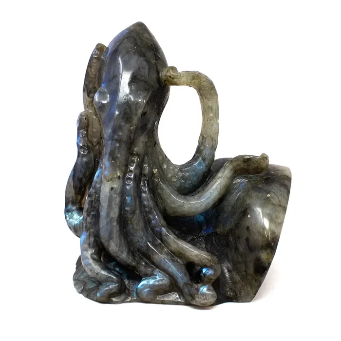 A+ Labradorite Octopus Carving