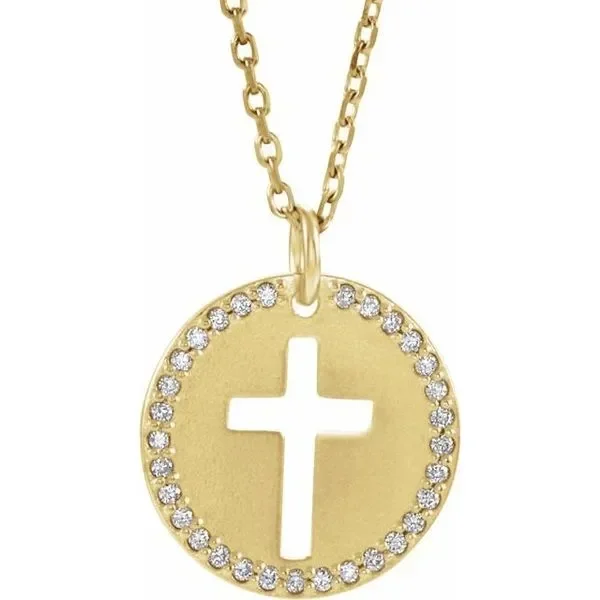 Accented Pierced Cross Necklace