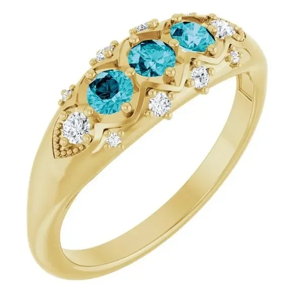 Accented Three-Stone Ring