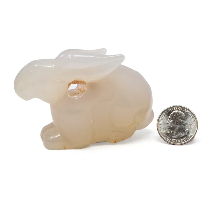 Agate Druze Geode Rabbit Carving