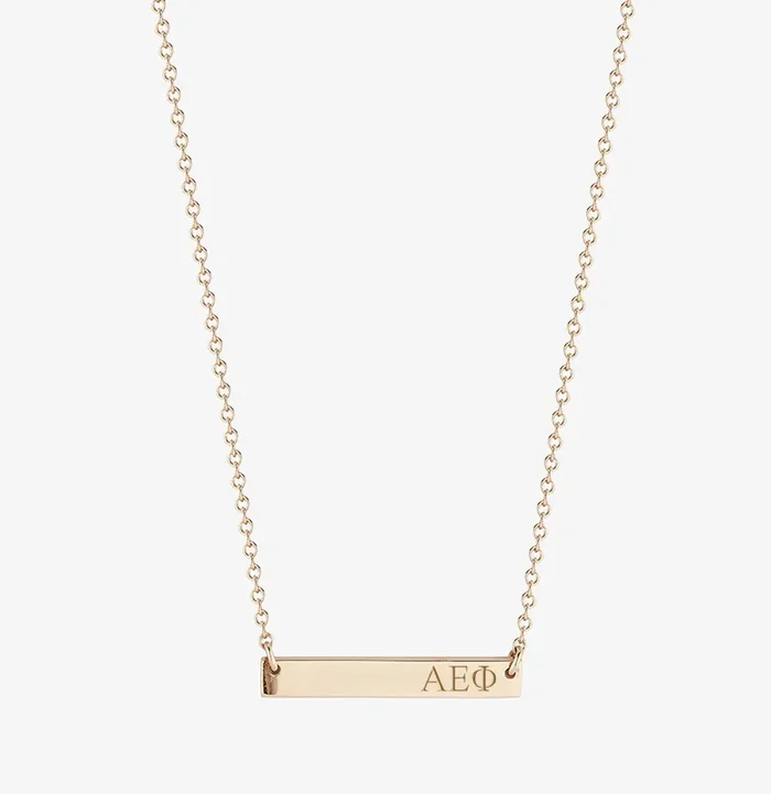 Alpha Epsilon Phi Horizontal Bar Necklace