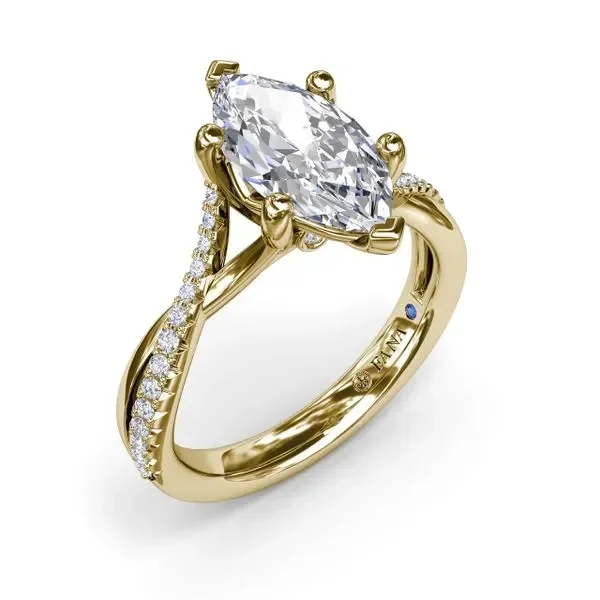 Alternating Diamond Twist Engagement Ring