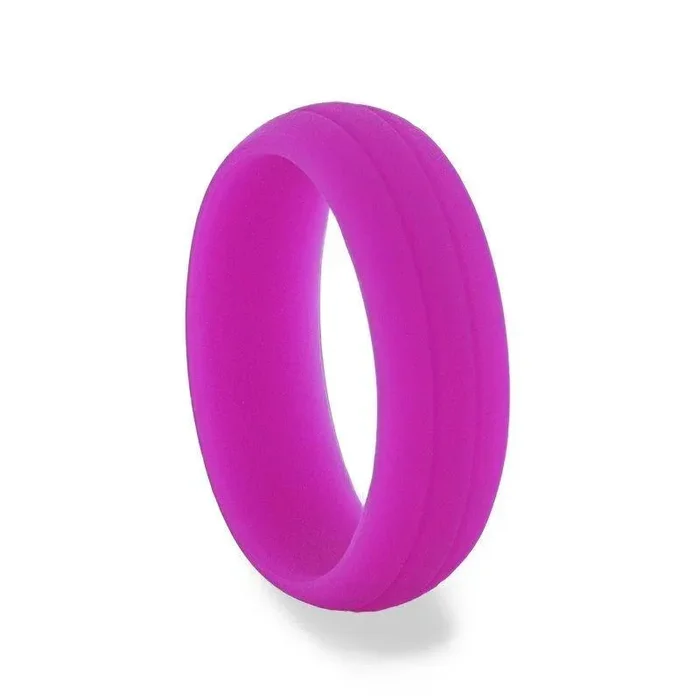 AMARIS Dual Groove Silicone Ring for Men and Women Purple Comfort Fit Hypoallergenic Thorsten – 8mm