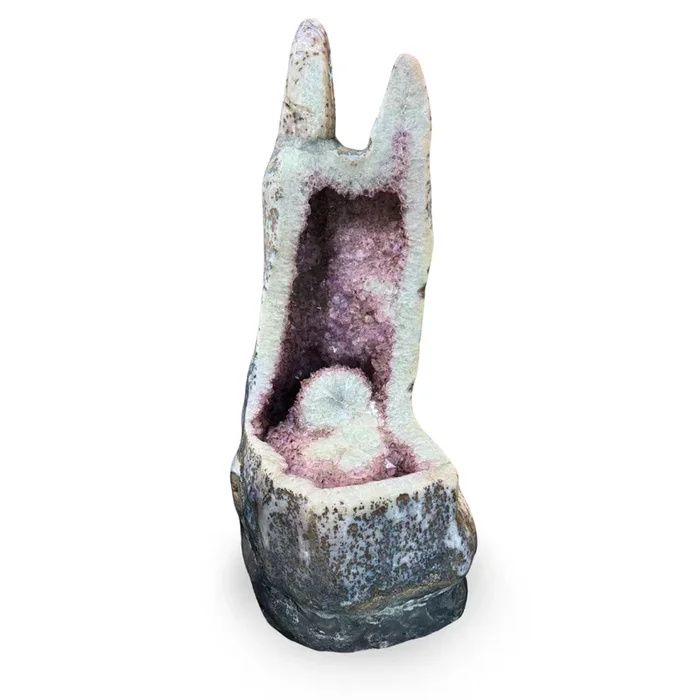 Amethyst Geode Chair with Stalactite Seat Double Cone Ear Back
