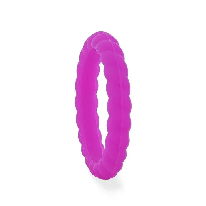 AMETHYST Stackable Twist Silicone Ring for Women Purple Comfort Fit Hypoallergenic by Thorsten – 2mm