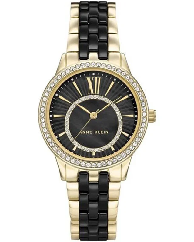 Anne Klein Women Ceramics Round Black Watches