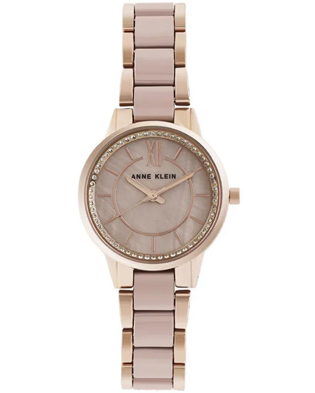 Anne Klein Women Ceramics Round Brown Watches