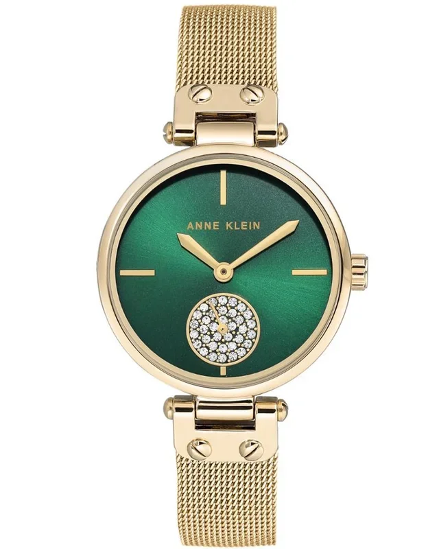 Anne Klein Women Crystals Round Green Watches