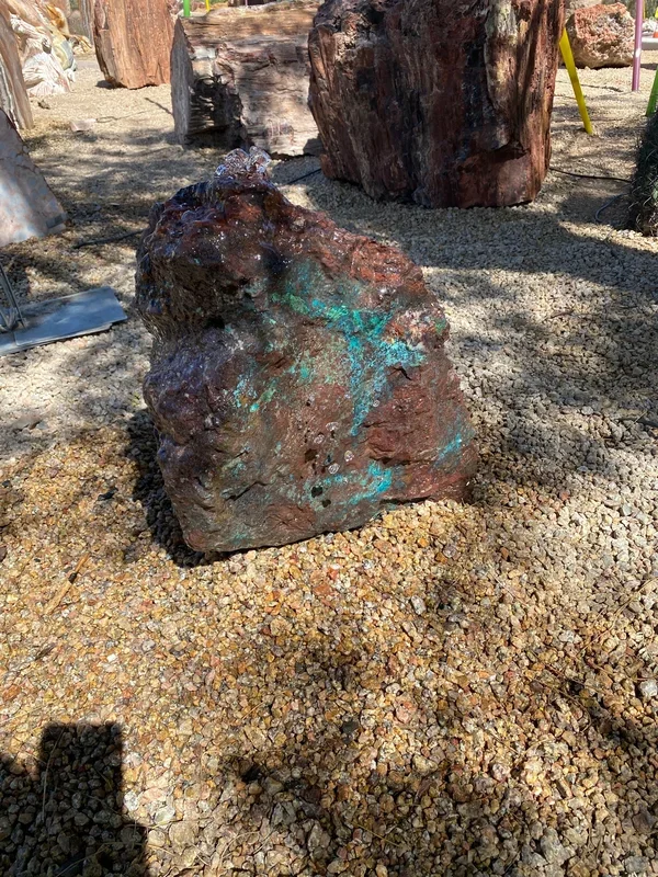 Arizona Copper Ore Fountain – Moonlight Mine Chrysocolla & Specular Hematite