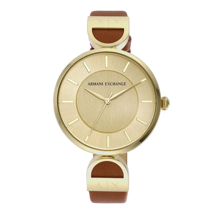Armani Exchange Women Brooke Round Gold Watches