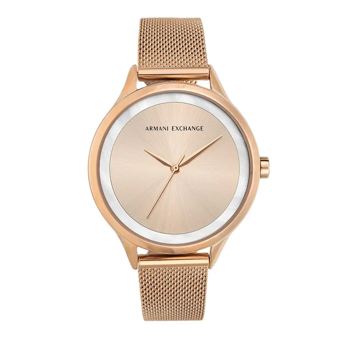Armani Exchange Women Harper Round Rose Gold Watches