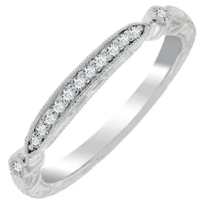 Artcarved Diamond Wedding Band in 14kt White Gold (1/10ct tw)