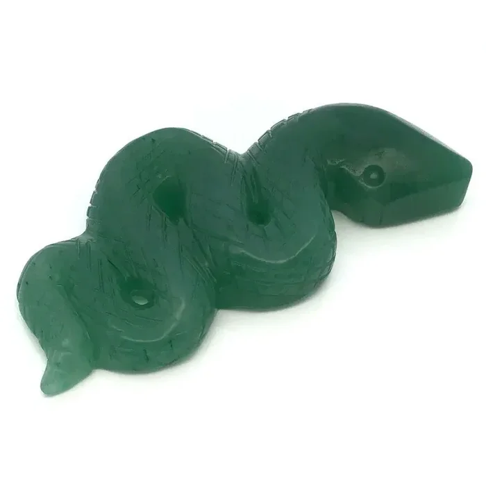 Aventurine 4″ Snake Ready-to-Strike Carving