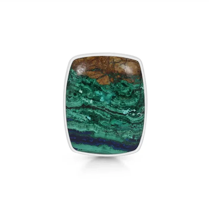 Azurite Malachite Adjustable Ring-(AZM-R-13.)