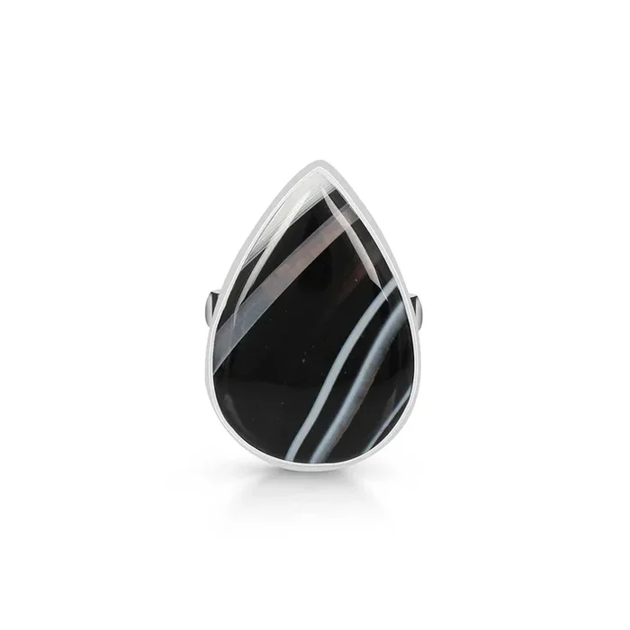 Banded Agate Adjustable Ring-(BAG-R-31.)