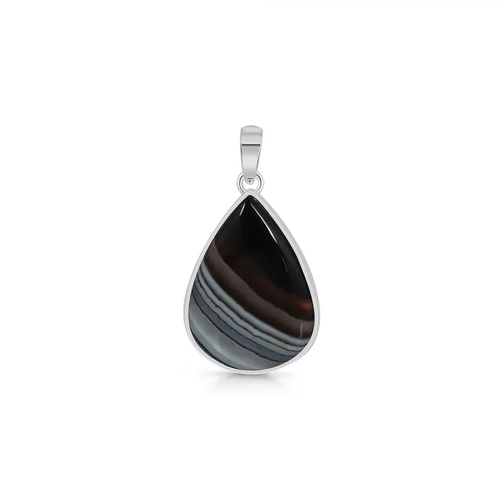 Banded Agate Pendant-(BAG-P-54.)