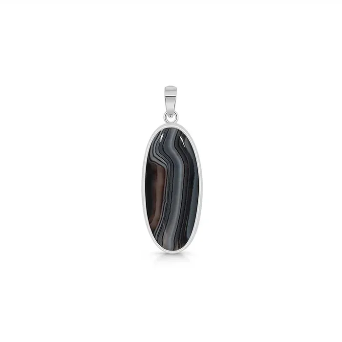 Banded Agate Pendant-(BAG-P-58.)