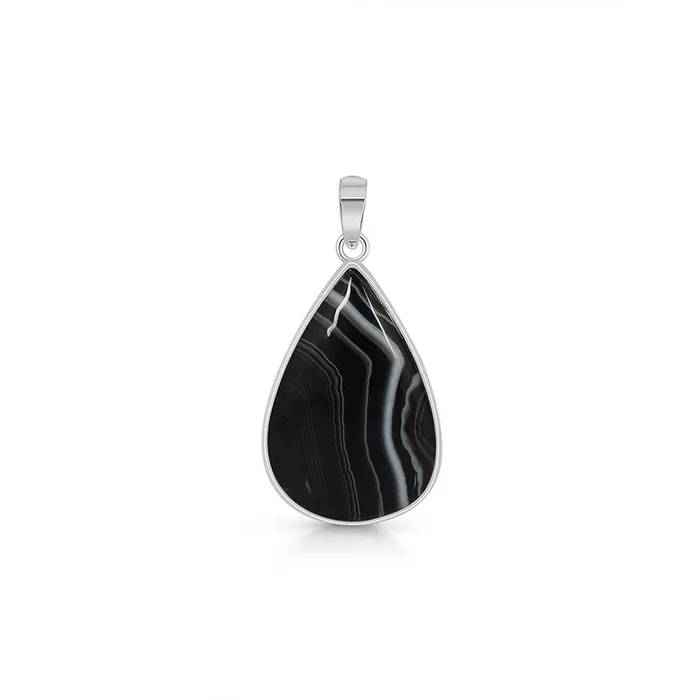 Banded Agate Pendant-(BAG-P-59.)