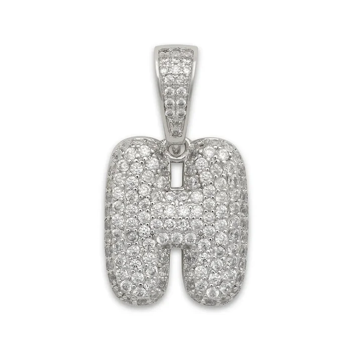 Better Jewelry Small CZ .925 Sterling Silver Bubble Letter Pendant