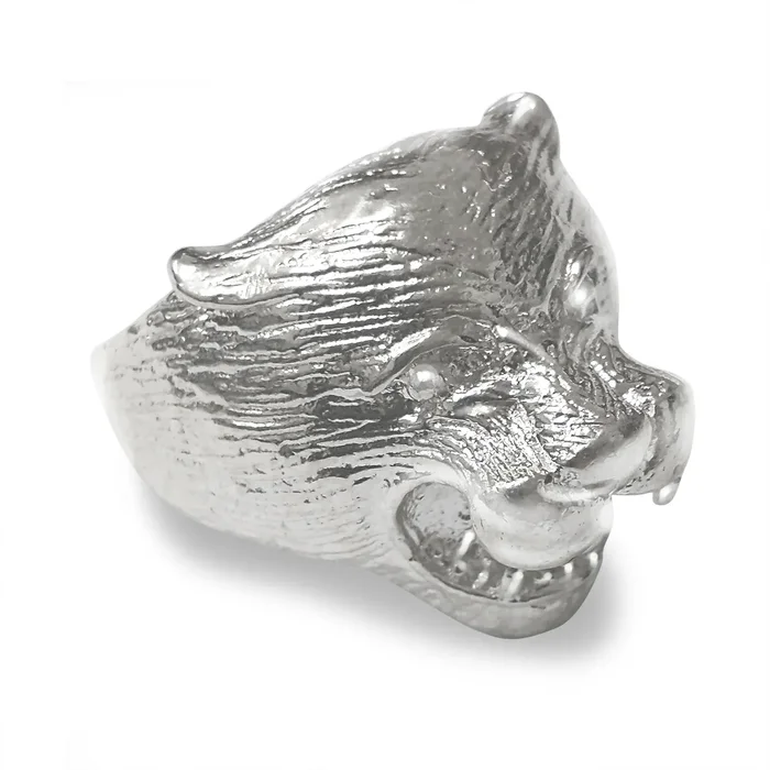 Better Jewelry Sterling Silver Panther Head Men’s Ring