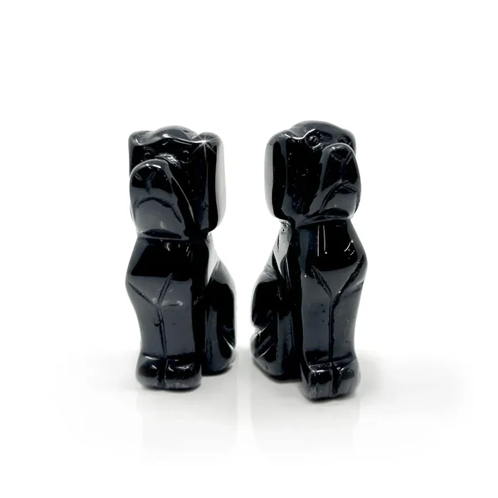 Black Obsidian Dog Carving