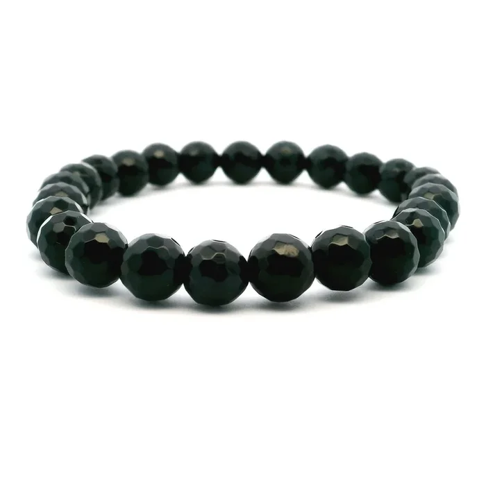 Black Onyx Beaded Bracelet – Faceted 8mm