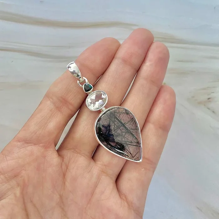 Black Rutile Pendant-(BLR-P-45.)